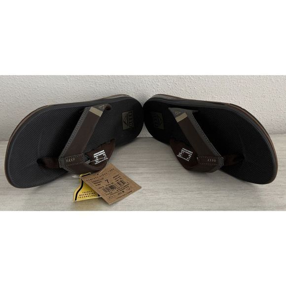 Reef Unisex Men's Sz 7 Women's Sz 8.5 Dk Brown Fanning Low Back Slip On Sandals - Picture 6 of 9